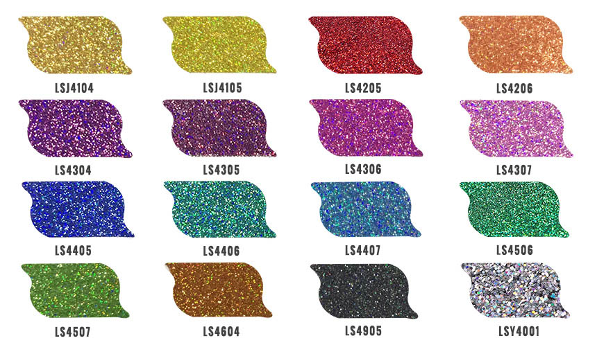 color catalogs of laser gold glitter powder