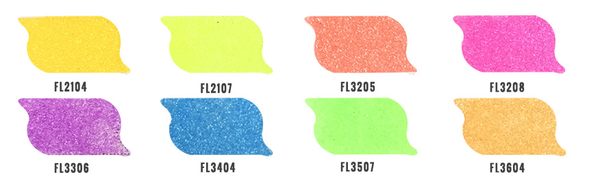 Fluorescent glitter powder color chart