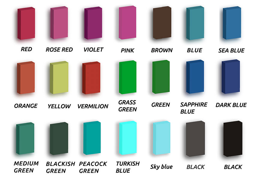 Color card of thermochromic pigment powder for leather