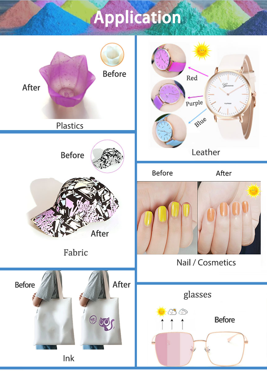 application of photochromic dyes for nail polish