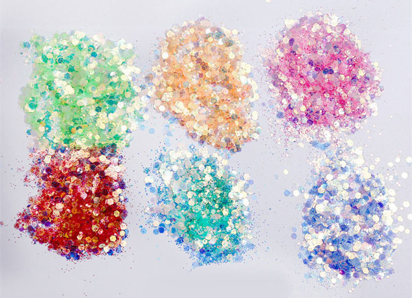 6 color glitter powder set