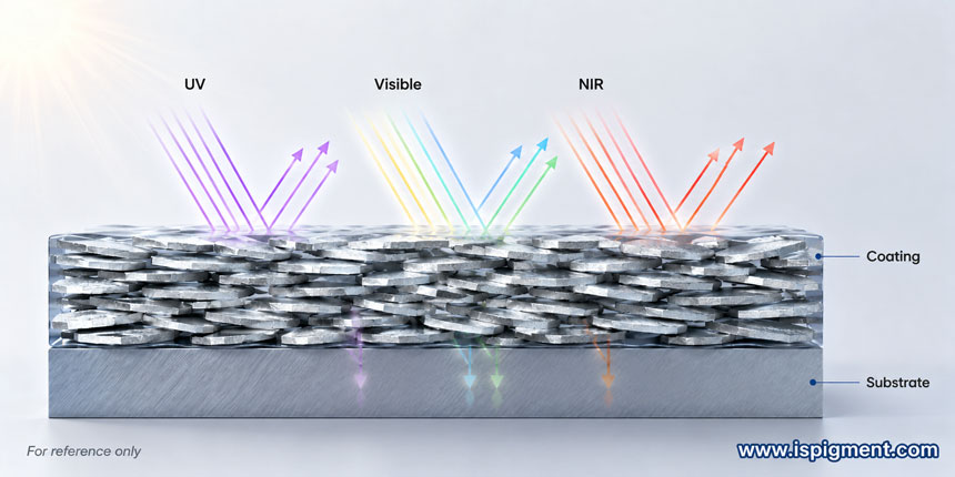 aluminum-flake-coating-uv-visible-nir-reflection