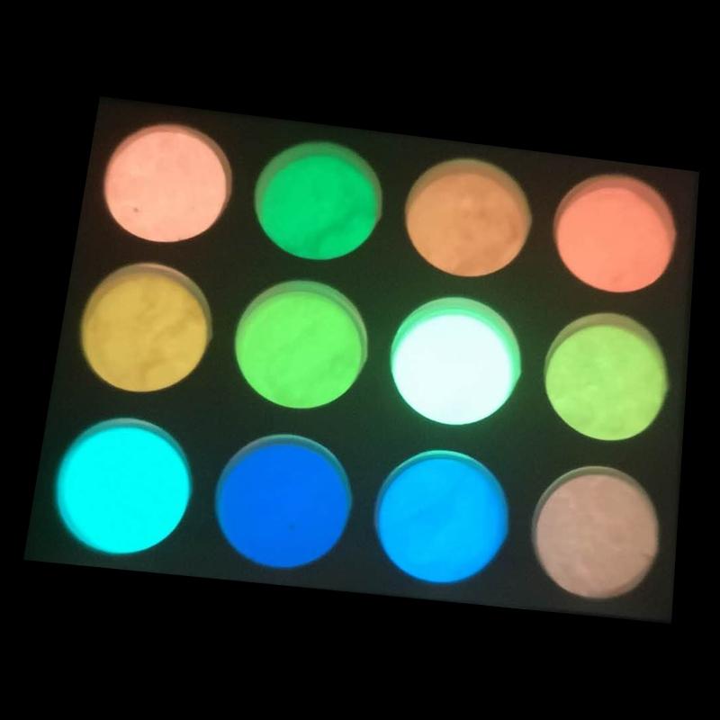 12 color glow in the dark powder